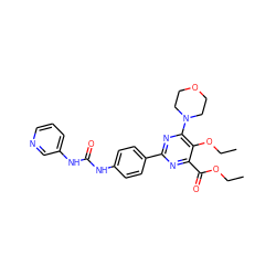 CCOC(=O)c1nc(-c2ccc(NC(=O)Nc3cccnc3)cc2)nc(N2CCOCC2)c1OCC ZINC000205772928