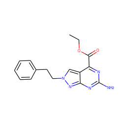 CCOC(=O)c1nc(N)nc2nn(CCc3ccccc3)cc12 ZINC000299868527