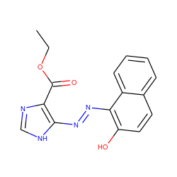 CCOC(=O)c1nc[nH]c1/N=N/c1c(O)ccc2ccccc12 ZINC000101522439