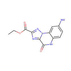 CCOC(=O)c1nc2c(=O)[nH]c3ccc(N)cc3n2n1 ZINC000013677421