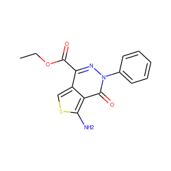 CCOC(=O)c1nn(-c2ccccc2)c(=O)c2c(N)scc12 ZINC000000563211