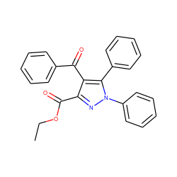 CCOC(=O)c1nn(-c2ccccc2)c(-c2ccccc2)c1C(=O)c1ccccc1 ZINC000001016750