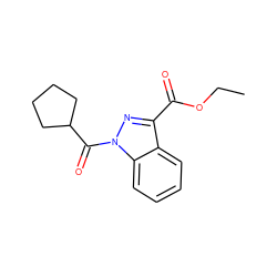 CCOC(=O)c1nn(C(=O)C2CCCC2)c2ccccc12 ZINC000072178507