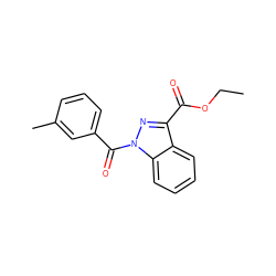 CCOC(=O)c1nn(C(=O)c2cccc(C)c2)c2ccccc12 ZINC000072177802