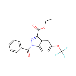 CCOC(=O)c1nn(C(=O)c2ccccc2)c2ccc(OC(F)(F)F)cc12 ZINC000096273869