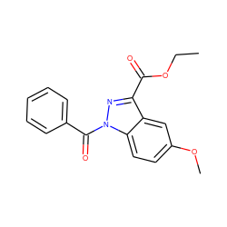 CCOC(=O)c1nn(C(=O)c2ccccc2)c2ccc(OC)cc12 ZINC000096273871