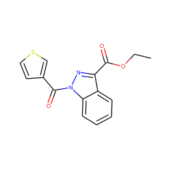 CCOC(=O)c1nn(C(=O)c2ccsc2)c2ccccc12 ZINC000072177994