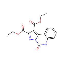 CCOC(=O)c1nn2c(=O)[nH]c3ccccc3c2c1C(=O)OCC ZINC000095596926