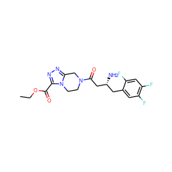 CCOC(=O)c1nnc2n1CCN(C(=O)C[C@H](N)Cc1cc(F)c(F)cc1F)C2 ZINC000028820860