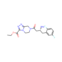 CCOC(=O)c1nnc2n1CCN(C(=O)C[C@H](N)Cc1cc(F)ccc1F)C2 ZINC000028820848