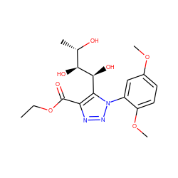 CCOC(=O)c1nnn(-c2cc(OC)ccc2OC)c1[C@H](O)[C@@H](O)[C@H](C)O ZINC000103256633