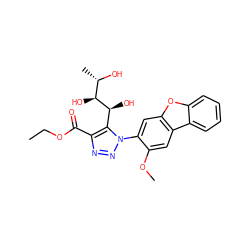 CCOC(=O)c1nnn(-c2cc3oc4ccccc4c3cc2OC)c1[C@H](O)[C@@H](O)[C@H](C)O ZINC000103256619