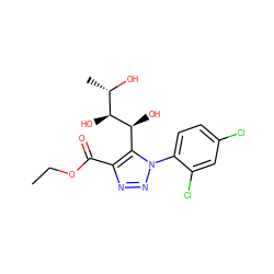 CCOC(=O)c1nnn(-c2ccc(Cl)cc2Cl)c1[C@H](O)[C@@H](O)[C@H](C)O ZINC000103256605