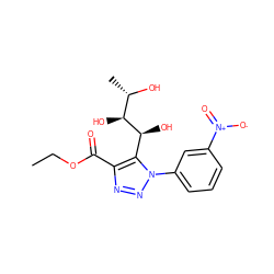 CCOC(=O)c1nnn(-c2cccc([N+](=O)[O-])c2)c1[C@H](O)[C@@H](O)[C@H](C)O ZINC000103256611