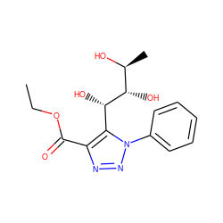 CCOC(=O)c1nnn(-c2ccccc2)c1[C@H](O)[C@@H](O)[C@H](C)O ZINC000103256624