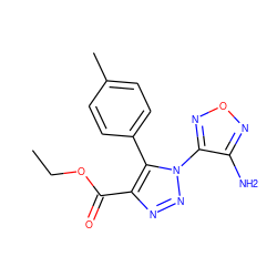 CCOC(=O)c1nnn(-c2nonc2N)c1-c1ccc(C)cc1 ZINC000003651411