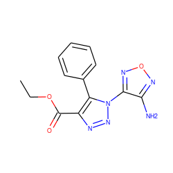 CCOC(=O)c1nnn(-c2nonc2N)c1-c1ccccc1 ZINC000000050657