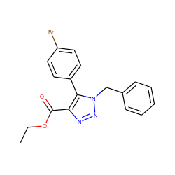 CCOC(=O)c1nnn(Cc2ccccc2)c1-c1ccc(Br)cc1 ZINC000299827500