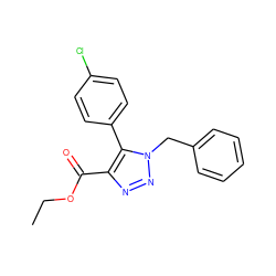 CCOC(=O)c1nnn(Cc2ccccc2)c1-c1ccc(Cl)cc1 ZINC000299834602