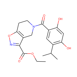 CCOC(=O)c1noc2c1CN(C(=O)c1cc(C(C)C)c(O)cc1O)CC2 ZINC000169310168