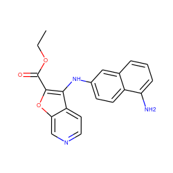 CCOC(=O)c1oc2cnccc2c1Nc1ccc2c(N)cccc2c1 ZINC000034891982