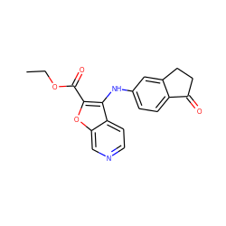 CCOC(=O)c1oc2cnccc2c1Nc1ccc2c(c1)CCC2=O ZINC000066075018