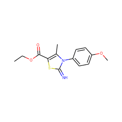 CCOC(=O)c1sc(=N)n(-c2ccc(OC)cc2)c1C ZINC000003862415