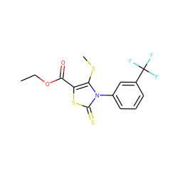 CCOC(=O)c1sc(=S)n(-c2cccc(C(F)(F)F)c2)c1SC ZINC000001401011