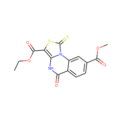 CCOC(=O)c1sc(=S)n2c1[nH]c(=O)c1ccc(C(=O)OC)cc12 ZINC000002956433