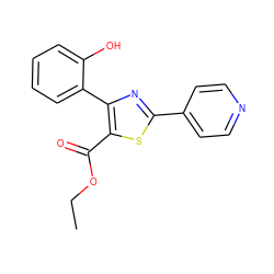 CCOC(=O)c1sc(-c2ccncc2)nc1-c1ccccc1O ZINC000169338437