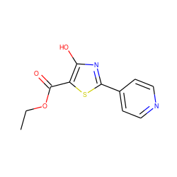 CCOC(=O)c1sc(-c2ccncc2)nc1O ZINC000165724888