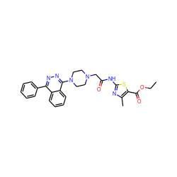 CCOC(=O)c1sc(NC(=O)CN2CCN(c3nnc(-c4ccccc4)c4ccccc34)CC2)nc1C ZINC000653773206