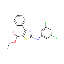 CCOC(=O)c1sc(Nc2cc(Cl)cc(Cl)c2)nc1-c1ccccc1 ZINC000299865916