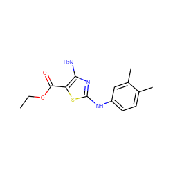 CCOC(=O)c1sc(Nc2ccc(C)c(C)c2)nc1N ZINC000299871004