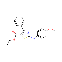 CCOC(=O)c1sc(Nc2ccc(OC)cc2)nc1-c1ccccc1 ZINC000003057284