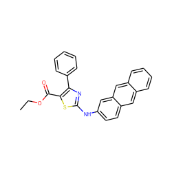 CCOC(=O)c1sc(Nc2ccc3cc4ccccc4cc3c2)nc1-c1ccccc1 ZINC000299870091