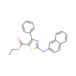 CCOC(=O)c1sc(Nc2ccc3ccccc3c2)nc1-c1ccccc1 ZINC000003057286