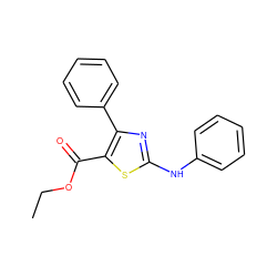 CCOC(=O)c1sc(Nc2ccccc2)nc1-c1ccccc1 ZINC000034533316