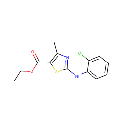 CCOC(=O)c1sc(Nc2ccccc2Cl)nc1C ZINC000000196212