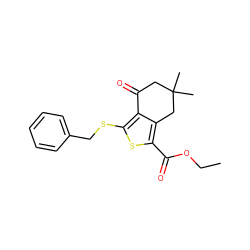 CCOC(=O)c1sc(SCc2ccccc2)c2c1CC(C)(C)CC2=O ZINC000001037746