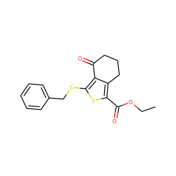 CCOC(=O)c1sc(SCc2ccccc2)c2c1CCCC2=O ZINC000000125868