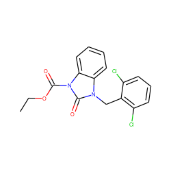 CCOC(=O)n1c(=O)n(Cc2c(Cl)cccc2Cl)c2ccccc21 ZINC000001397815