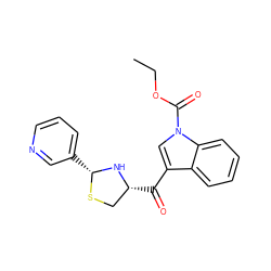 CCOC(=O)n1cc(C(=O)[C@@H]2CS[C@H](c3cccnc3)N2)c2ccccc21 ZINC000013737510