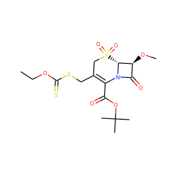 CCOC(=S)SCC1=C(C(=O)OC(C)(C)C)N2C(=O)[C@H](OC)[C@H]2S(=O)(=O)C1 ZINC000026571408