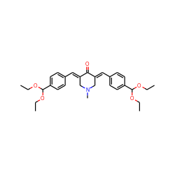 CCOC(OCC)c1ccc(/C=C2\CN(C)C/C(=C\c3ccc(C(OCC)OCC)cc3)C2=O)cc1 ZINC000169352045