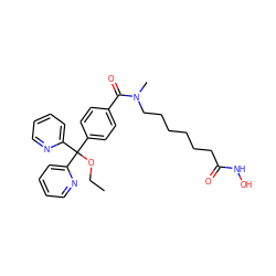 CCOC(c1ccc(C(=O)N(C)CCCCCCC(=O)NO)cc1)(c1ccccn1)c1ccccn1 ZINC000118355698