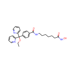 CCOC(c1ccc(C(=O)NCCCCCCC(=O)NO)cc1)(c1ccccn1)c1ccccn1 ZINC000118358302