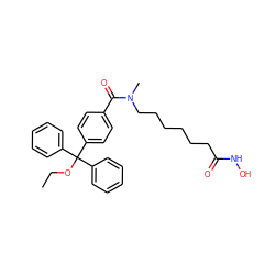 CCOC(c1ccccc1)(c1ccccc1)c1ccc(C(=O)N(C)CCCCCCC(=O)NO)cc1 ZINC000118356437