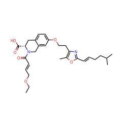 CCOC/C=C/C(=O)N1Cc2cc(OCCc3nc(/C=C/CCC(C)C)oc3C)ccc2C[C@H]1C(=O)O ZINC000073219365