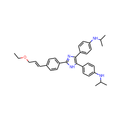 CCOC/C=C/c1ccc(-c2nc(-c3ccc(NC(C)C)cc3)c(-c3ccc(NC(C)C)cc3)[nH]2)cc1 ZINC000001548719